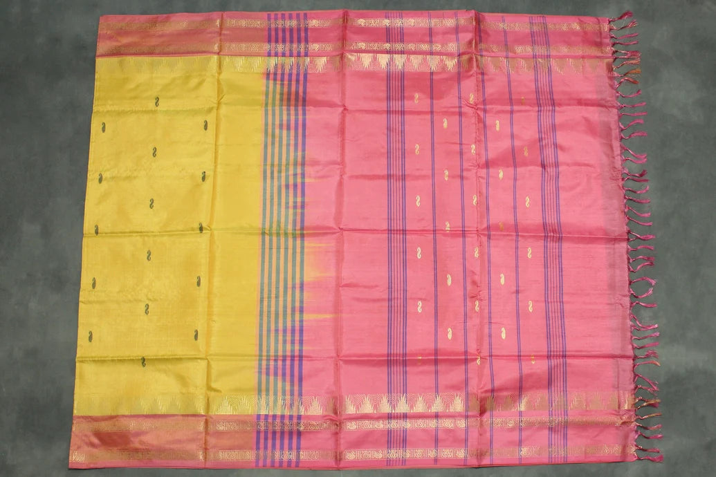 Best Banana Fiber Sarees for Summer 2026 - Salmon Pink Vaazhai Naar Saree from JCS Fashions