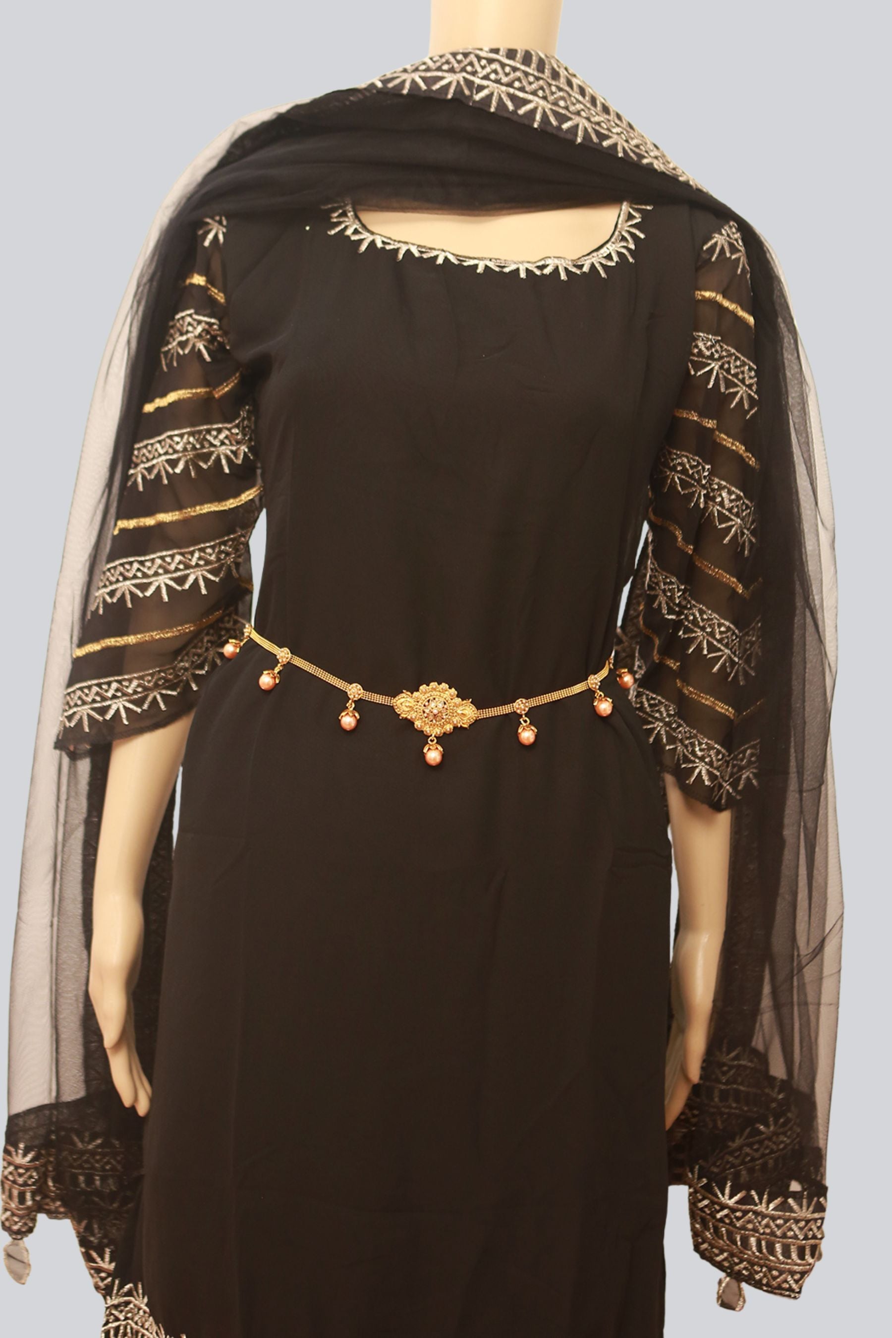 Timeless Elegance Antique Hip Chain Enhanced with Vibrant Stones Jewelry JCS Fashions