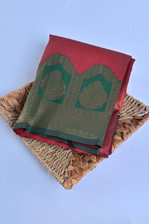 Zari Embellished Semi-Silk Saree with Grand Pallu  by JCSFashions
