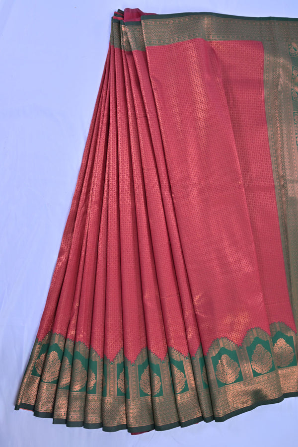 Zari Embellished Semi-Silk Saree with Grand Pallu  by JCSFashions