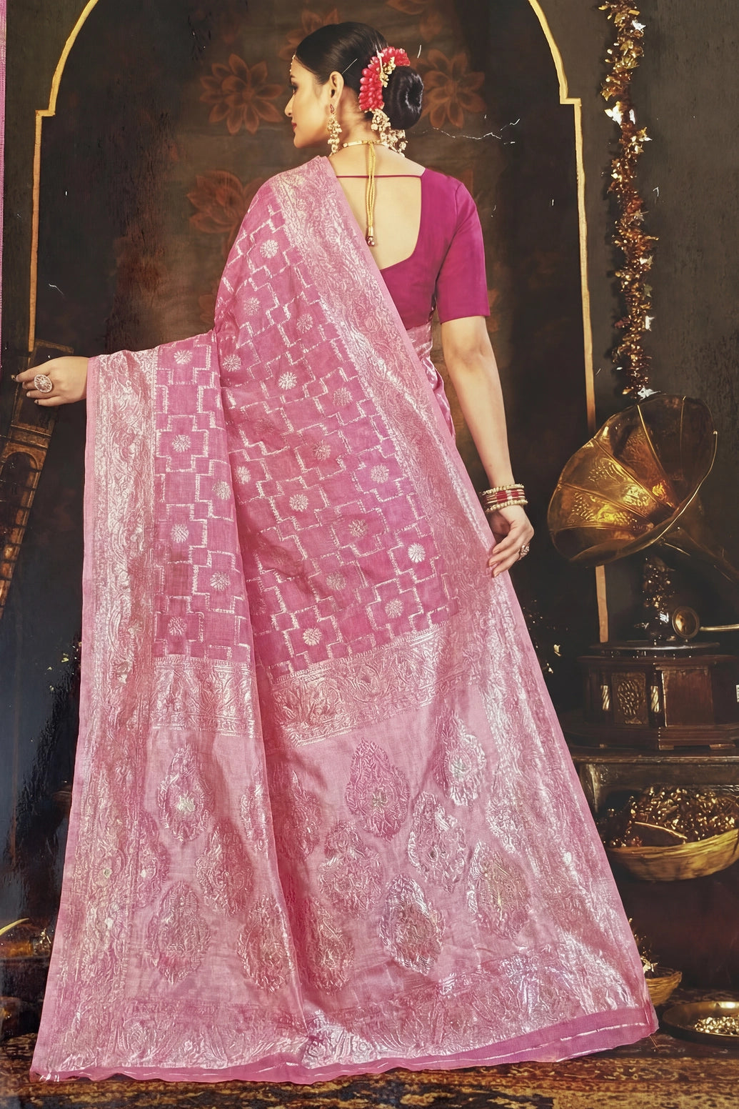 Candy Crush Cotton weaving Saree, beautiful design and light weight saree, saree comes with blouse