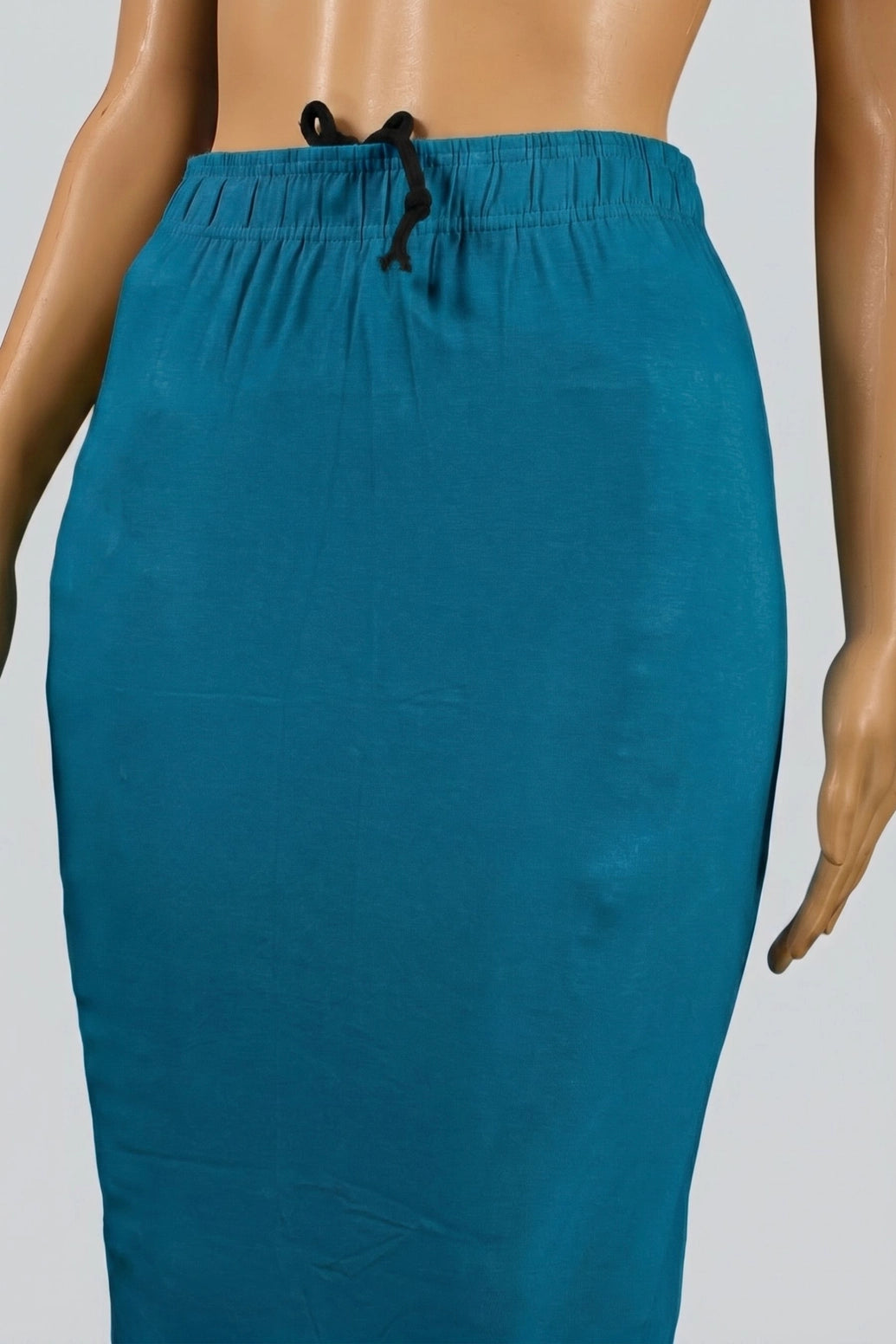Teal Blue 4-Way Lycra Shapewear Inskirt for Women, Stretch Comfort Midi Skirt