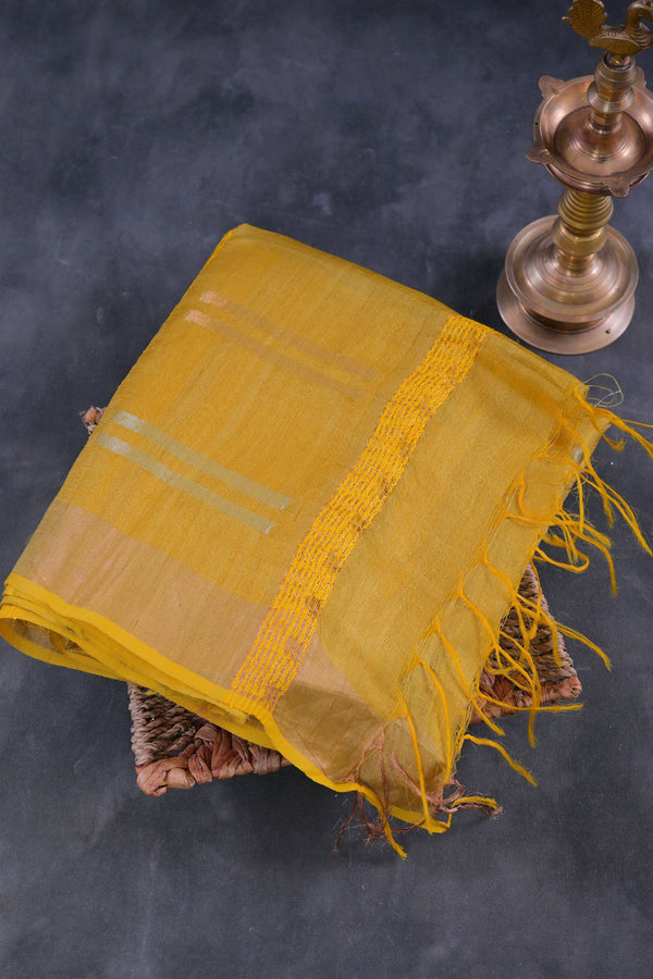 Regal Golden Silk-Cotton Saree: Lightweight & Handcrafted by JCSFashions