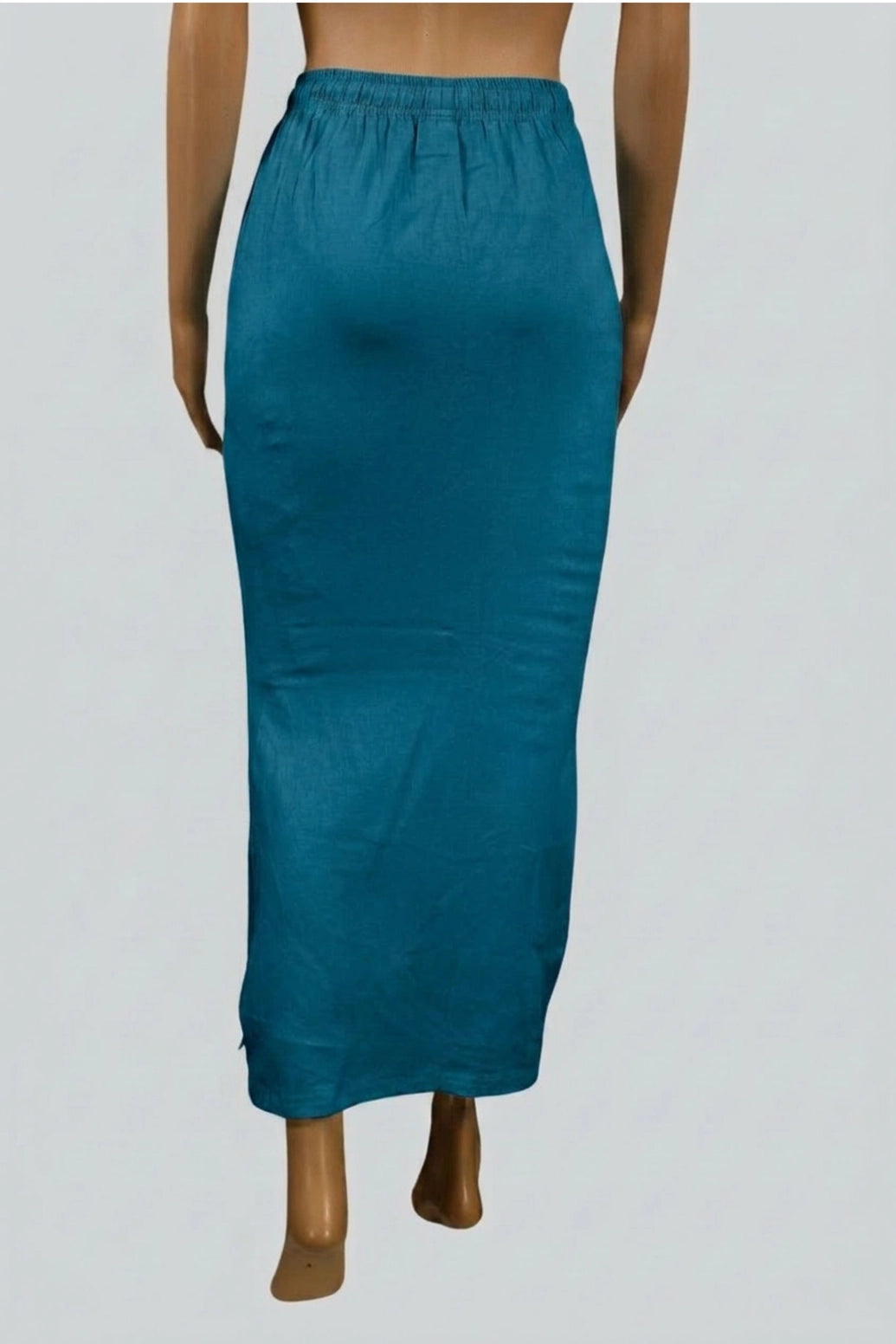 Teal Blue 4-Way Lycra Shapewear Inskirt for Women, Stretch Comfort Midi Skirt