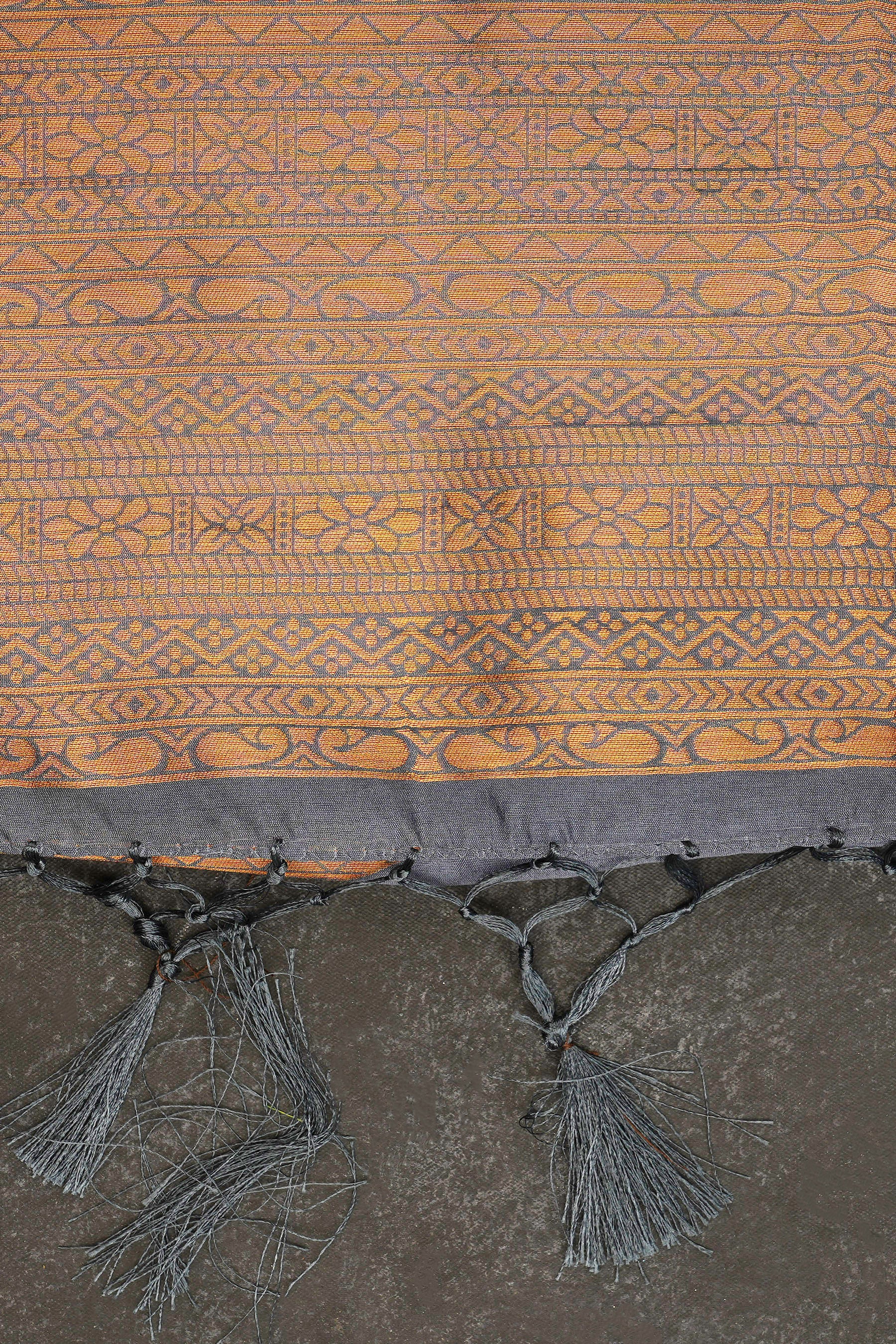 Kanchipuram Semi-Silk Saree with Rising Border & Stitched Blouse - View 4 - JCS Fashions