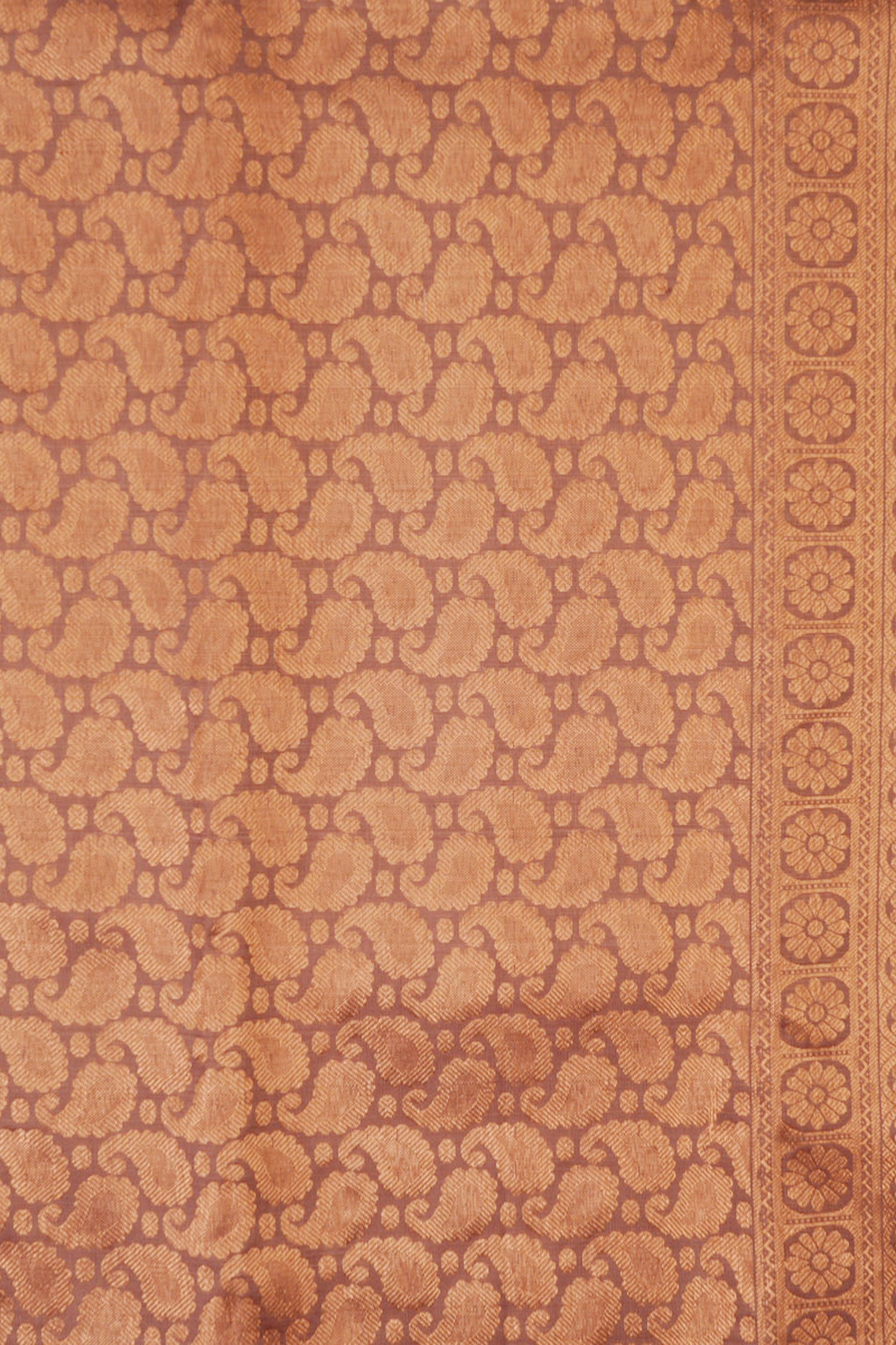 Brown Triple Warp Silk Saree with Box Butties &Grand - View 6 - JCS Fashions