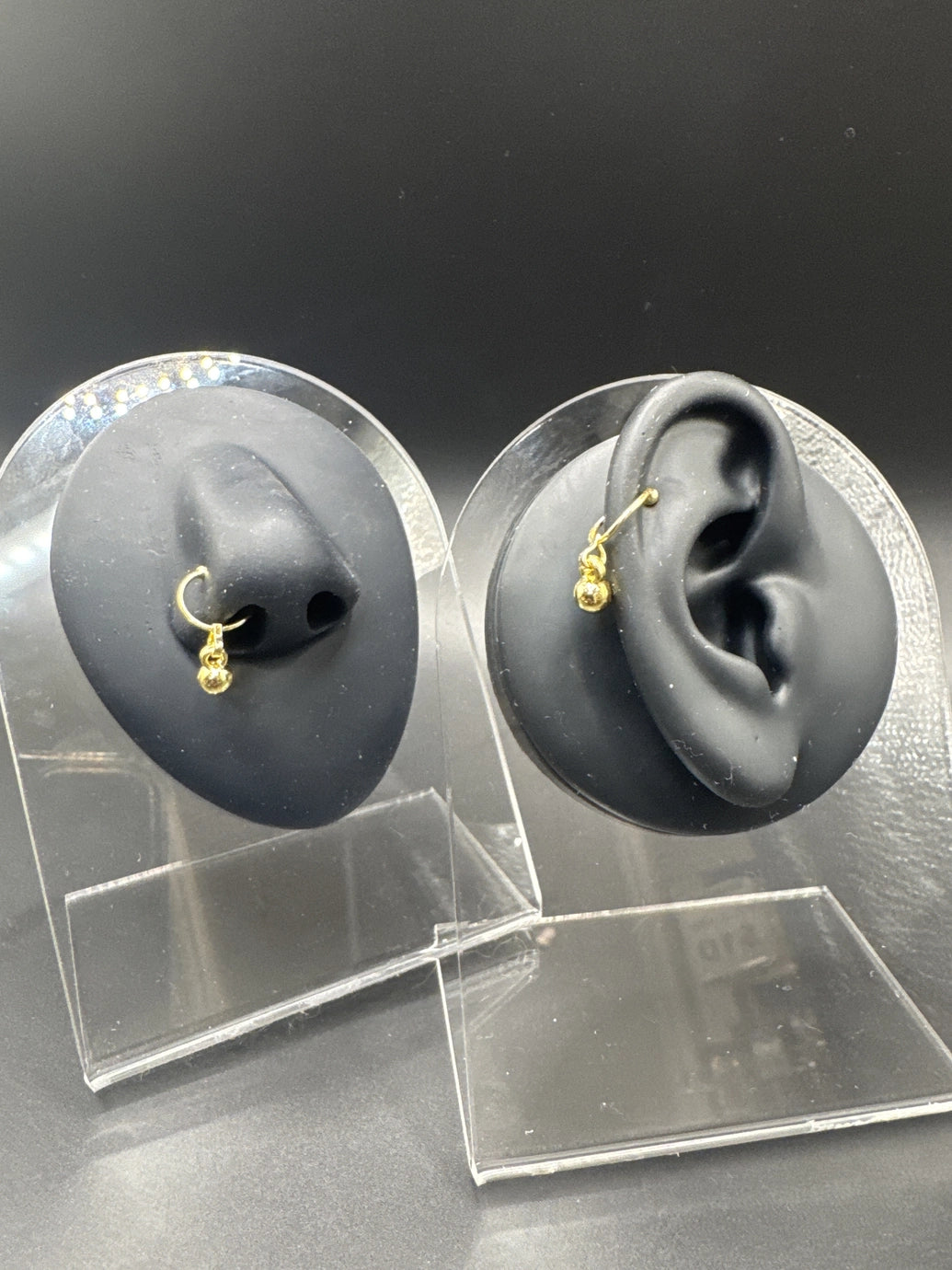 Gold-Tone Traditional Nath Nose Ring with Beaded Drops Jewelry JCS Fashions