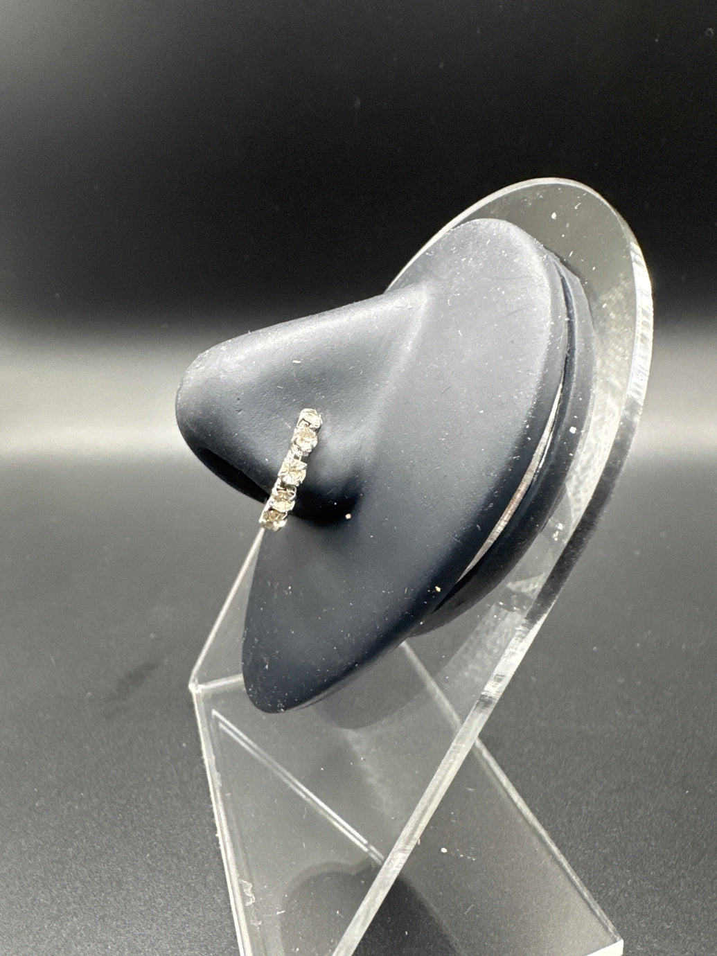 Silver Crystal Clip-On Nath Nose Pin for Women - Rhinestone Half Hoop Jewelry JCS Fashions