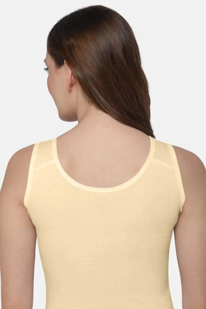 Women's Skin/Orange Contour Tank Top - Sleeveless Round Neck Innerwear TankTop JCS Fashions