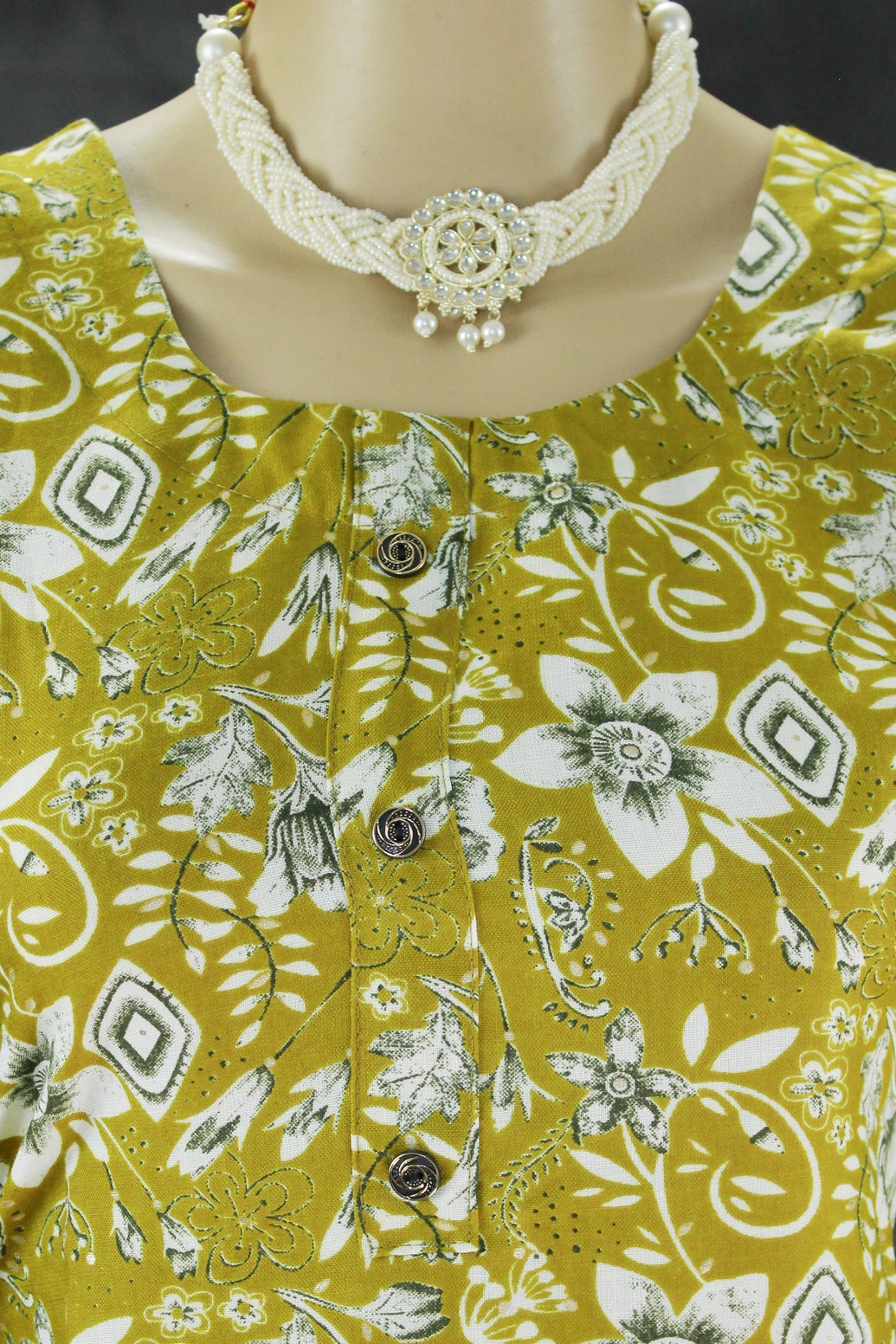 Olive Green Cotton Kurta Set with Pant - Traditional Ethnic Wear