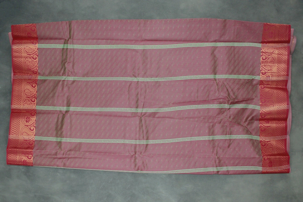 Mint Blue Emboss Silk Saree with Copper Border and Semi Silk Texture for Traditional Wear
