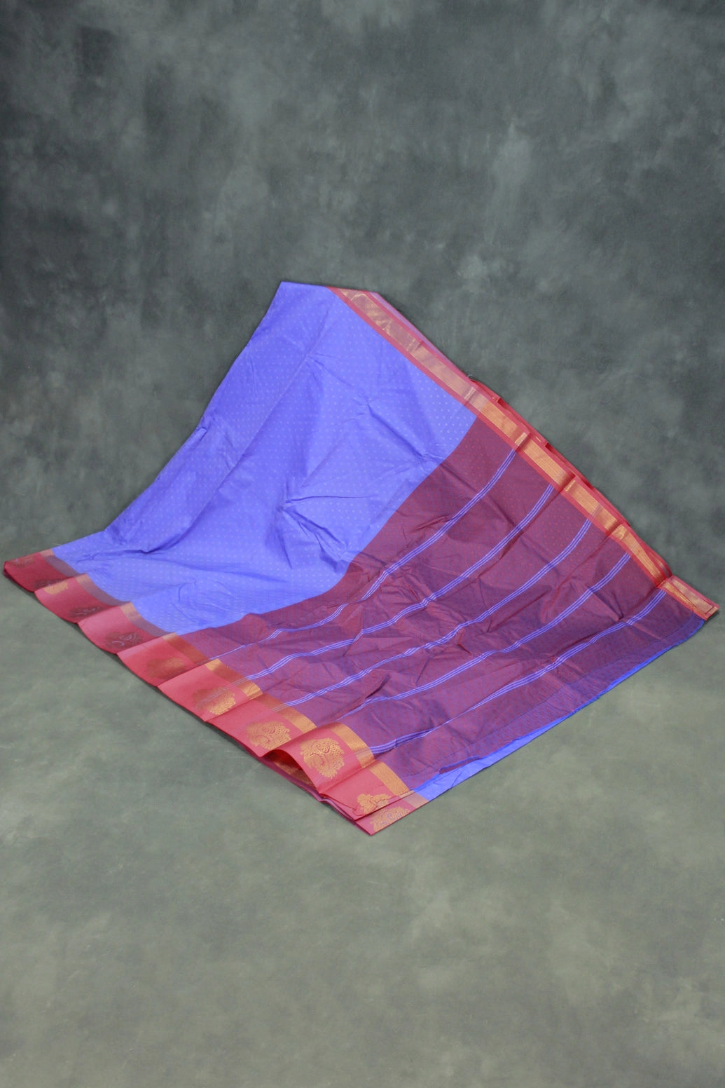 Lavender Emboss Silk Saree with Floral Design and Satin Border, Comes with Blouse
