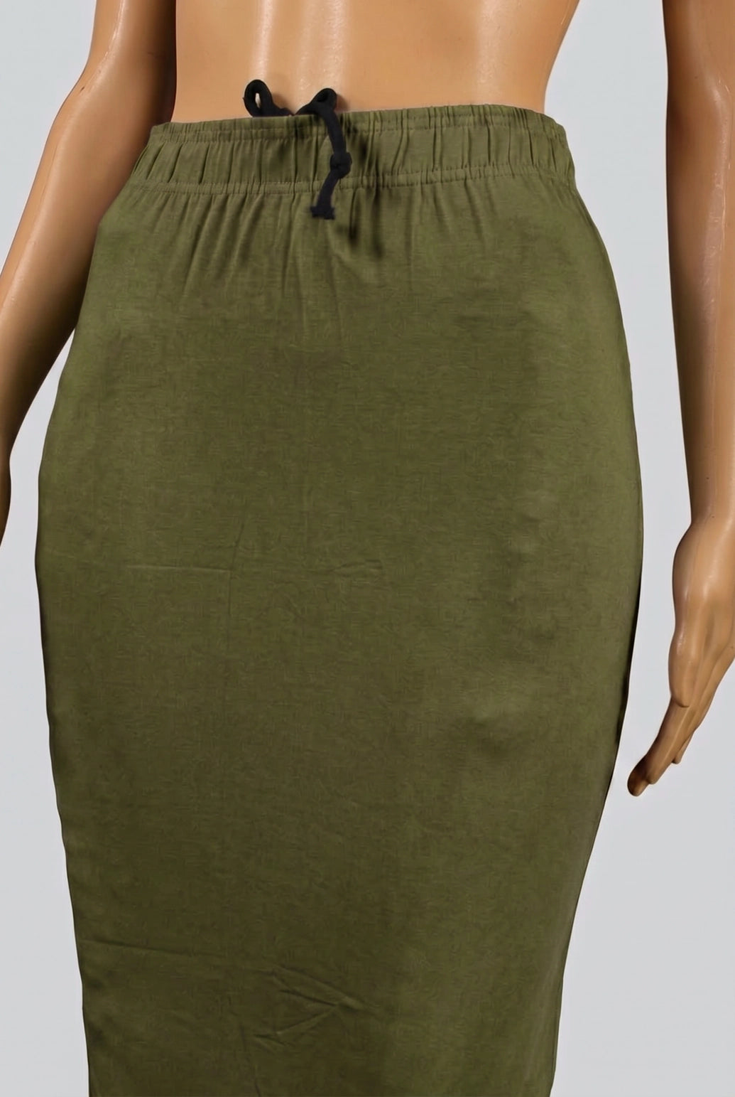 Olive Green Shapewear Petticoat with Side Cut for Saree and Dress