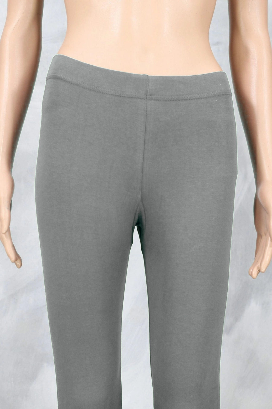 Light Steel Grey Ankle Leggings for Women, 4-Way Lycra Stretch, Smooth Finish, Belt Style