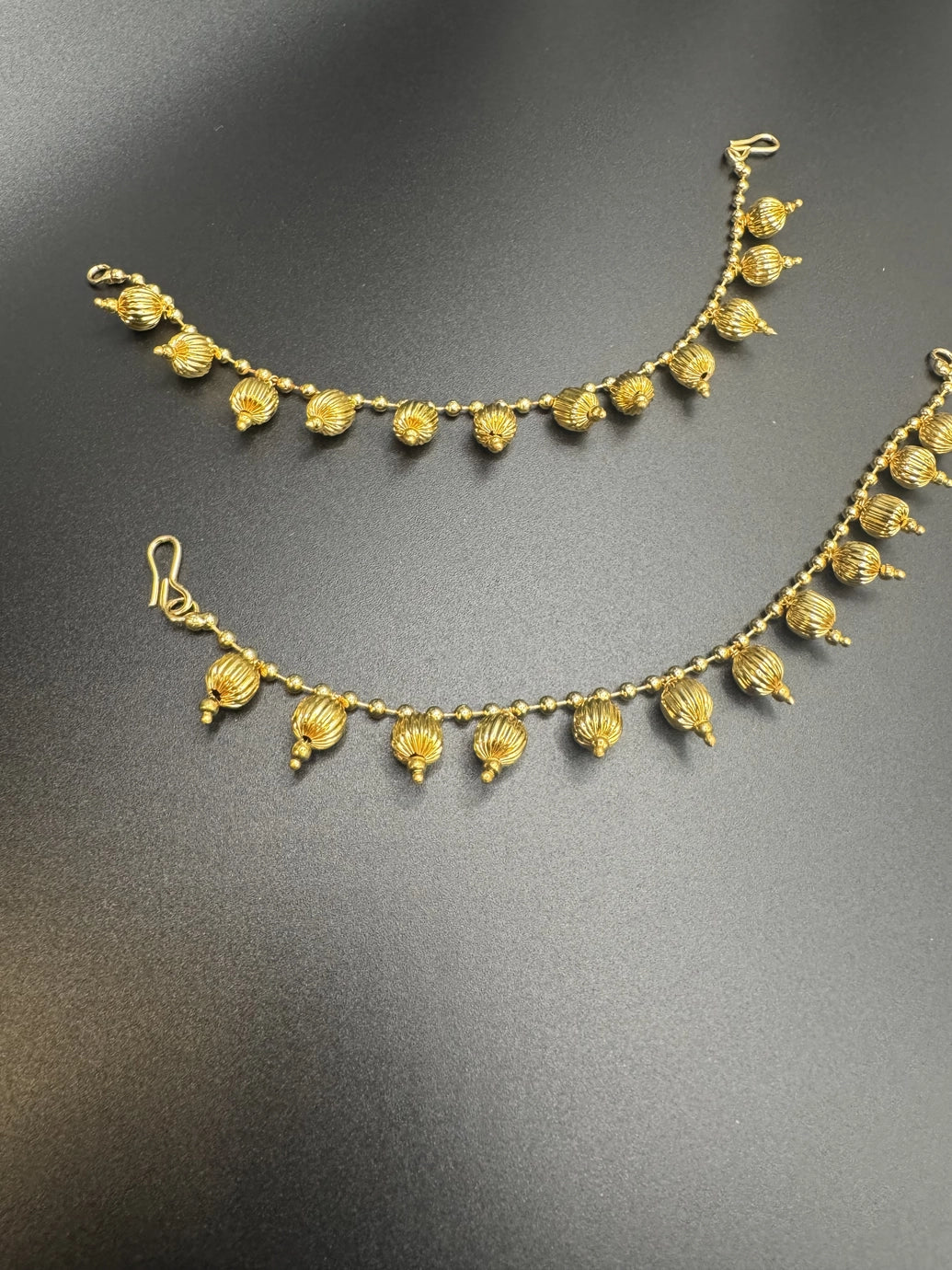 Gold-Tone Plated Traditional Ear Chain Maatal Pair for Women – 6 inch Jewelry JCS Fashions