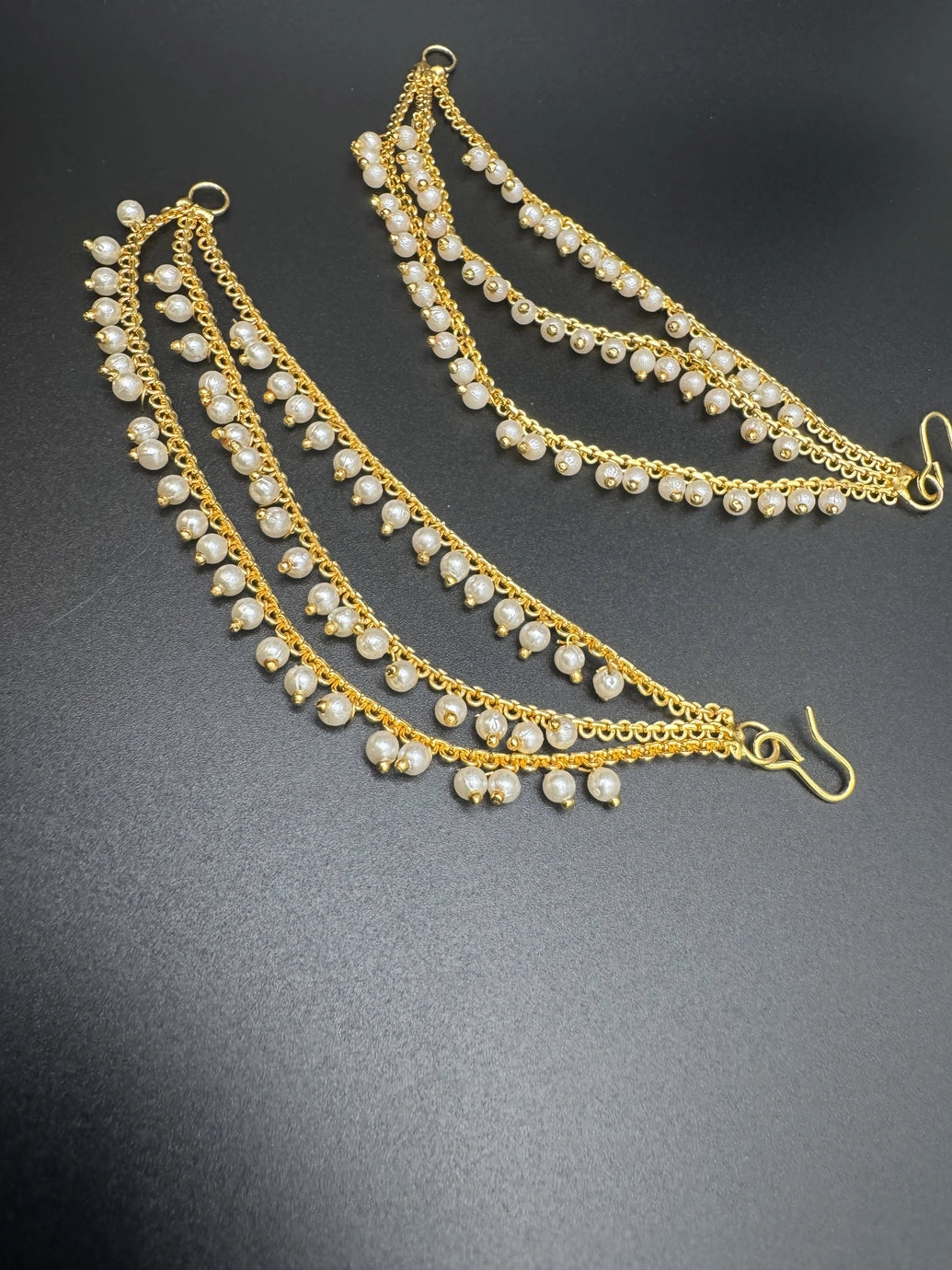 Gold-Tone 3-Layer Pearl Maatal - 4 inch Jewelry JCS Fashions