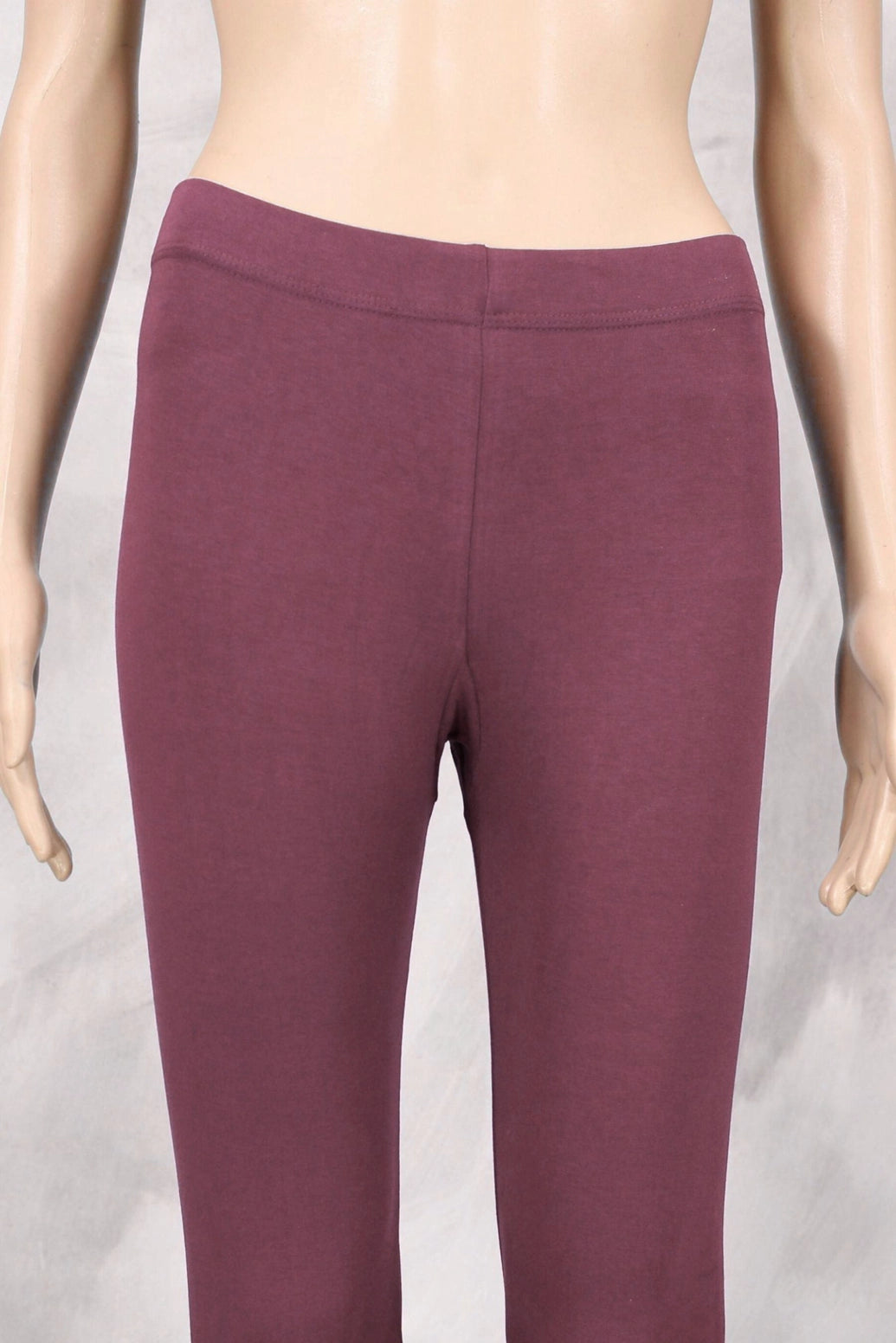 Cherry Brown Ankle Length Leggings, 4 Way Lycra, Smooth Silicon Wash Finish