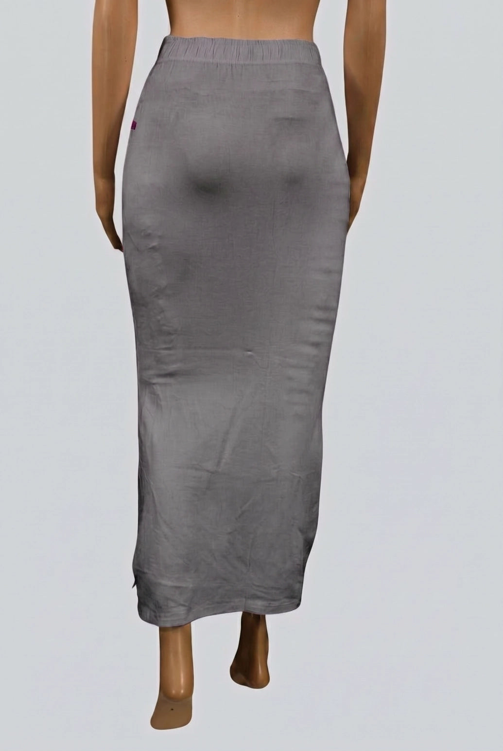 Grey Shapeware Petticoat with Side Cut for Saree & Ethnic Wear, Stretch Waist Fit