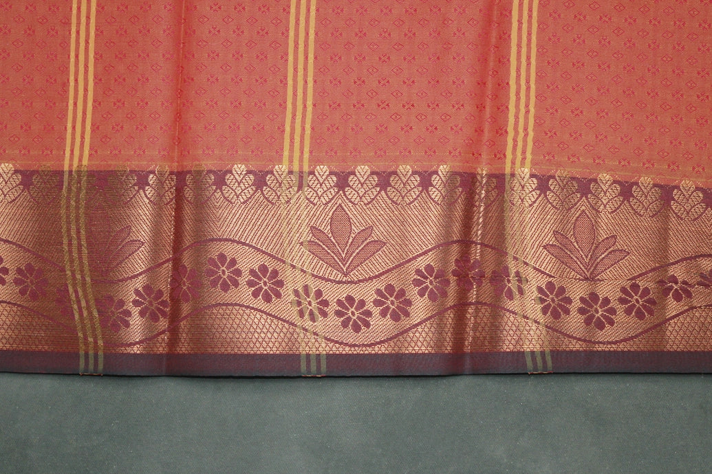 Yellow Emboss Silk Saree with Beautiful Border and Semi Silk Look