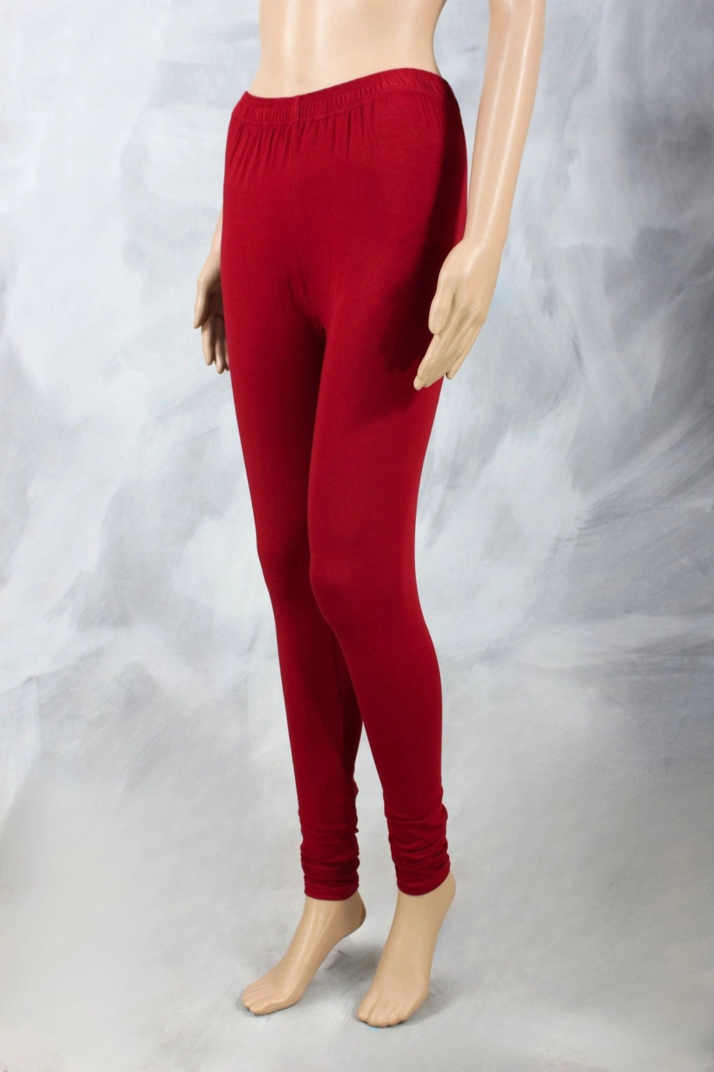 Maroon 4-Way Lycra Cotton Leggings for Women | Thick, Smooth Finish, Stretch Fit