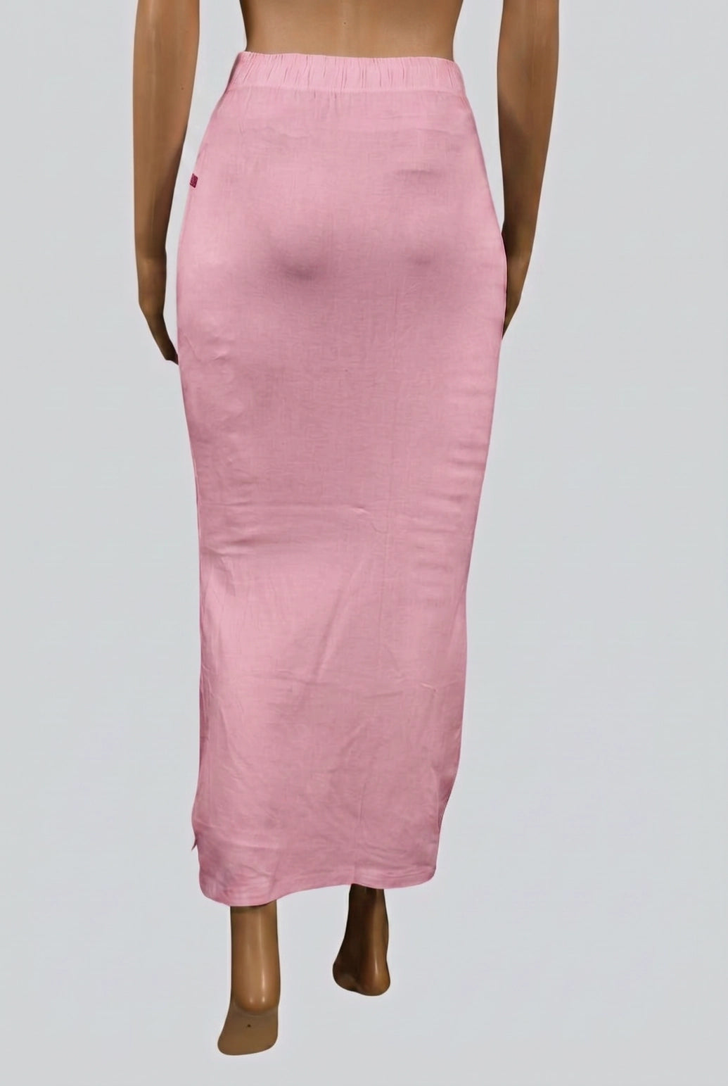 Light Pink Shapewear Petticoat with Side Cut and Elastic Waist for Women, Length 38 In