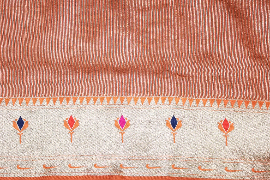 Paithani Tissue Fabric Saree, Full body weaving zari work, saree comes with blouse