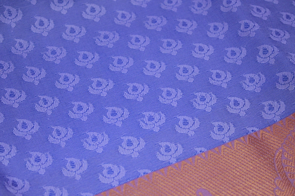 Lavender Emboss Silk Saree with Beautiful Border, Semi Silk Design for Traditional Wear