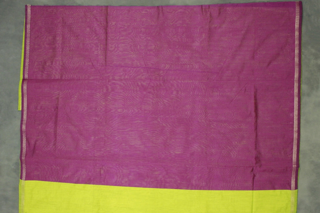 Maheswari Cotton Saree with Small Butta & Zari Border, Green Silk Cotton Saree with Blouse Piece