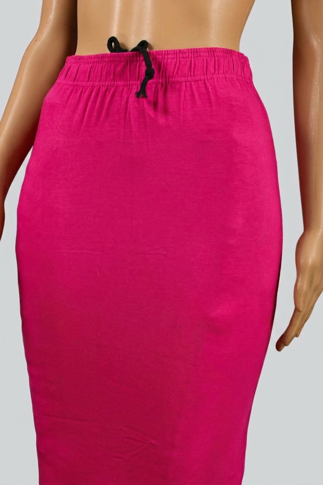 Rani Pink 4 Way Lycra Shapewear Inskirt with Side Slit and Drawstring Waist for Women