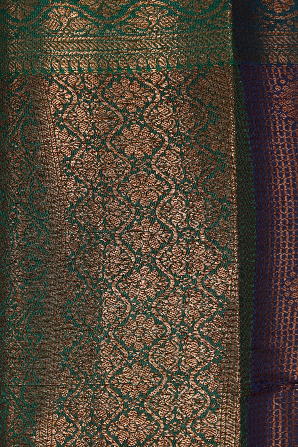 Deep Violet Bridal Kuber Pattu Saree with Full Body Zari Work and Contrast Border
