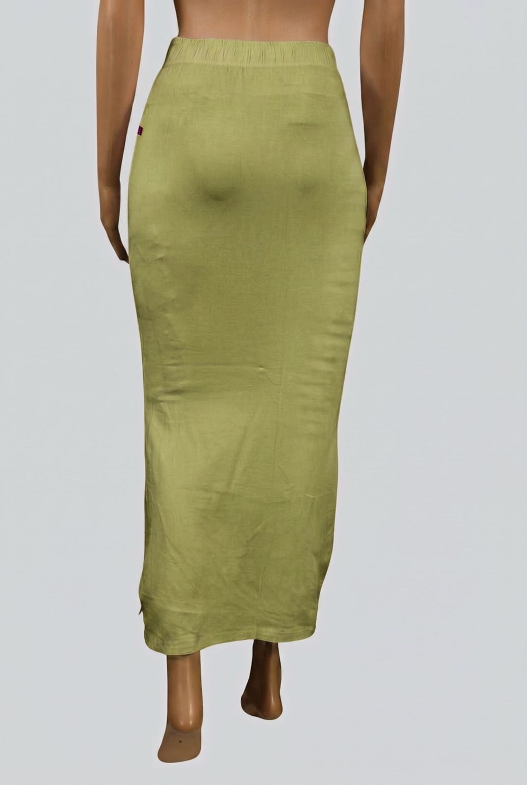 Mehandi Green Shapewear Petticoat with Side Cut, Elastic Waist, Mid-Length Undergarment for Women