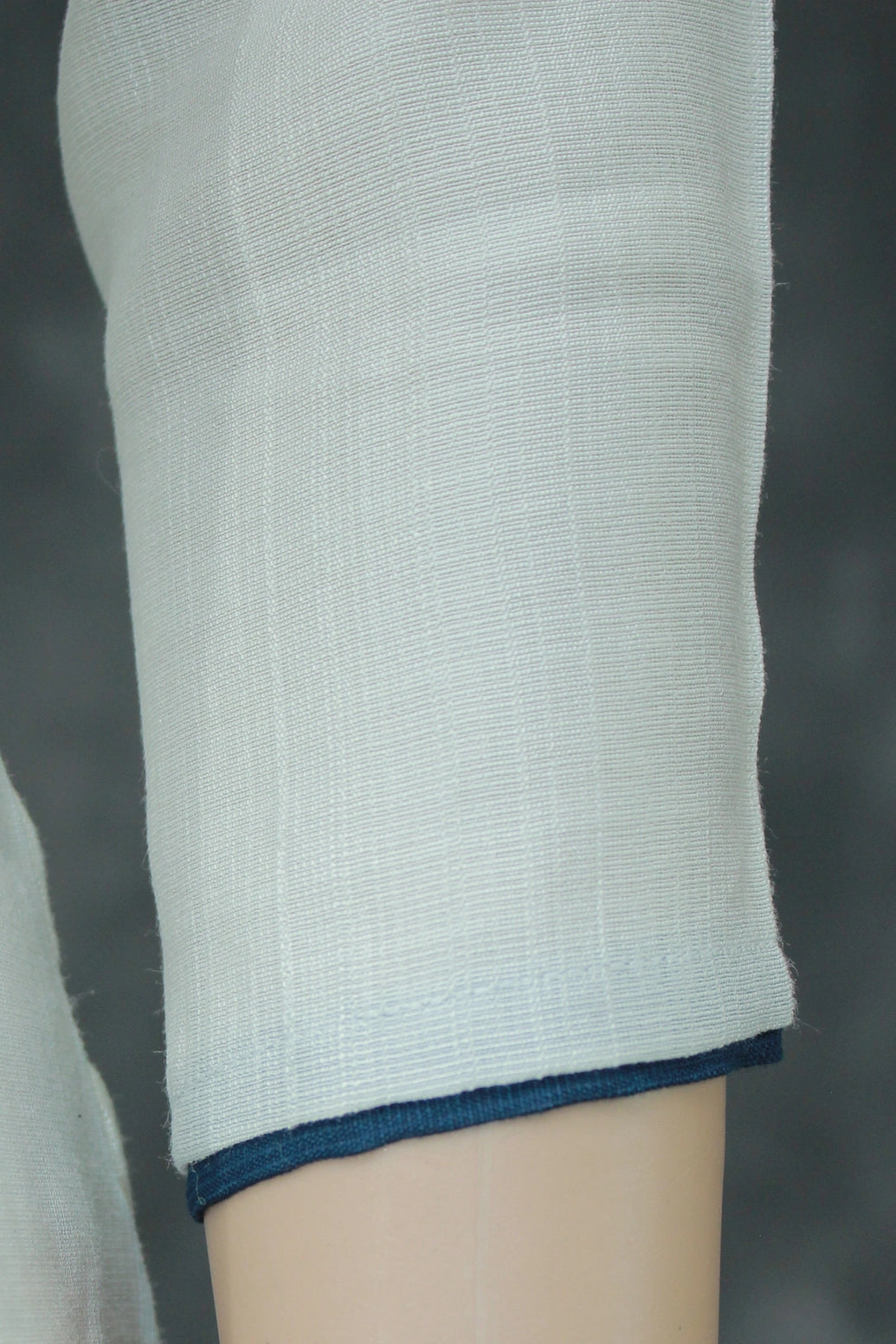 White Cotton-Rayon Embroidered Floral Kurti with Navy Pants - 2PC Set