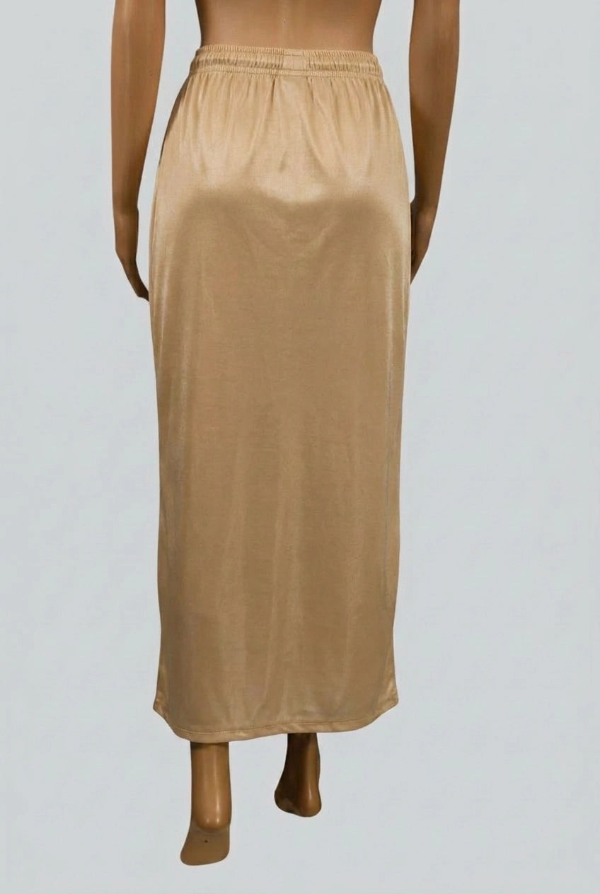 Women’s Sandal Shapewear Lycra Petticoat with Side Cut for Ethnic Wear