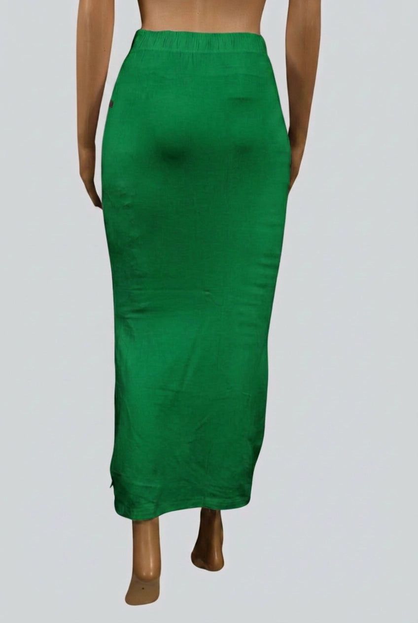 Green Lycra Shapewear Petticoat with Side Cut for Sizing Control