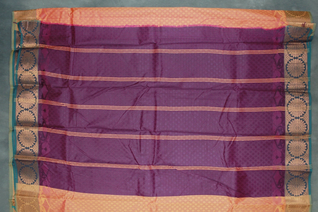 Orange Emboss Silk Saree with Traditional Border Design, Semi Silk Festive Wear for Women