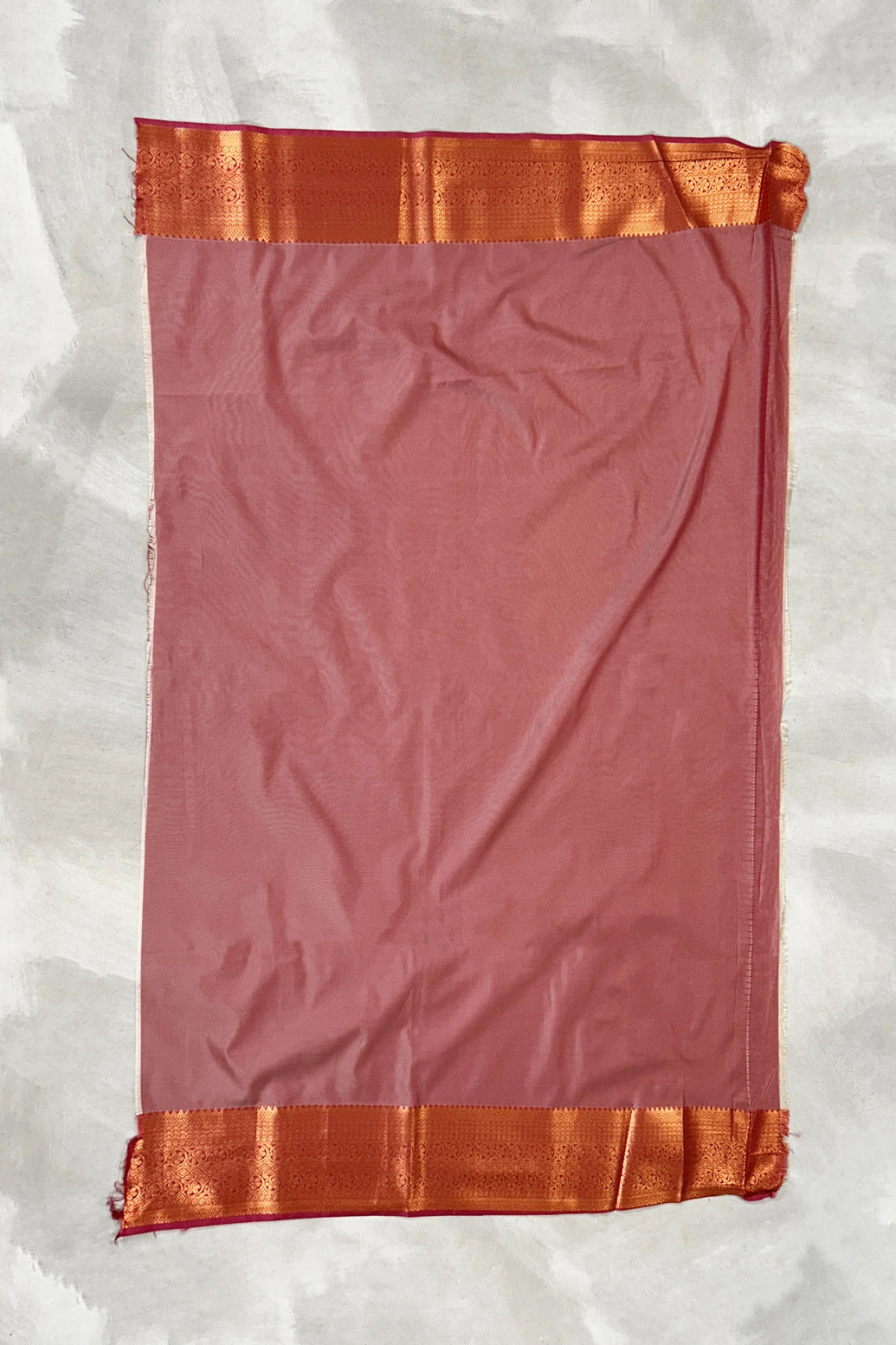 Onion Pink Korvai Soft Silk Saree with Gold Zari Buttas and Traditional Floral Border
