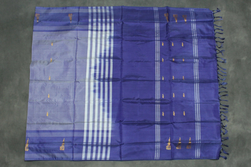 Purple Vaazhai Naar (Banana Pith) Borderless Saree with Small Butta Motifs