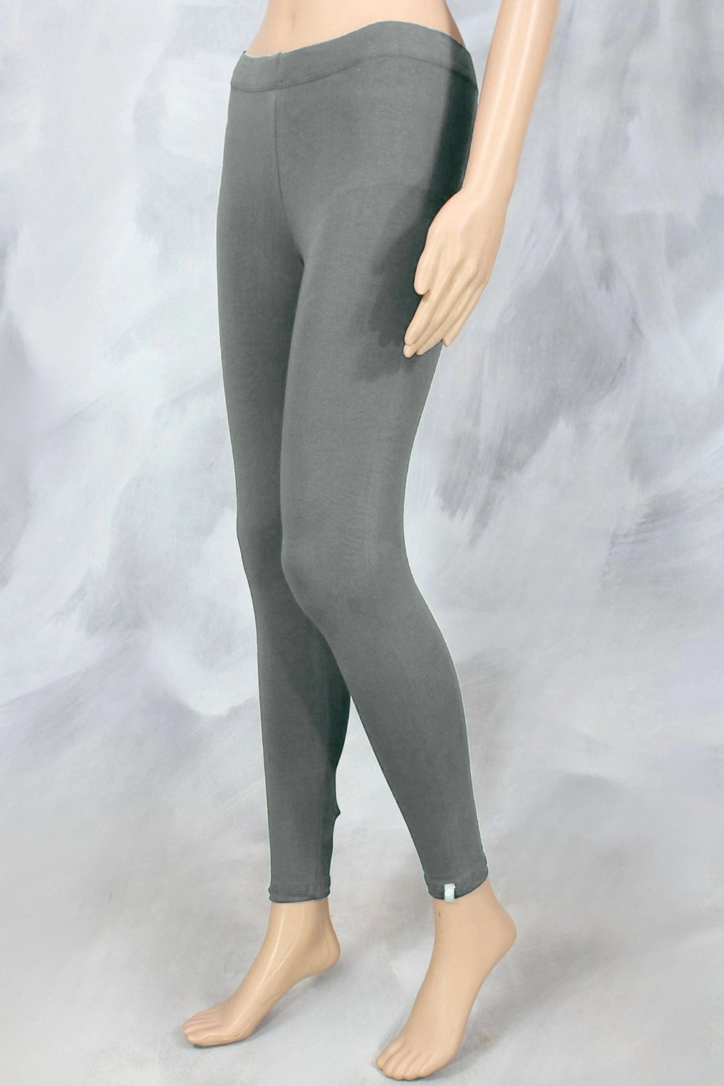 Light Steel Grey Ankle Leggings for Women, 4-Way Lycra Stretch, Smooth Finish, Belt Style
