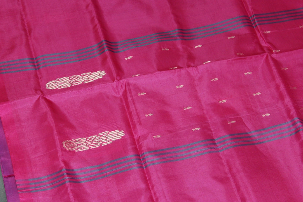 Vaazhai Naar (Banana Pith) Lavender & Rose Pink Handloom Saree with Small Butta