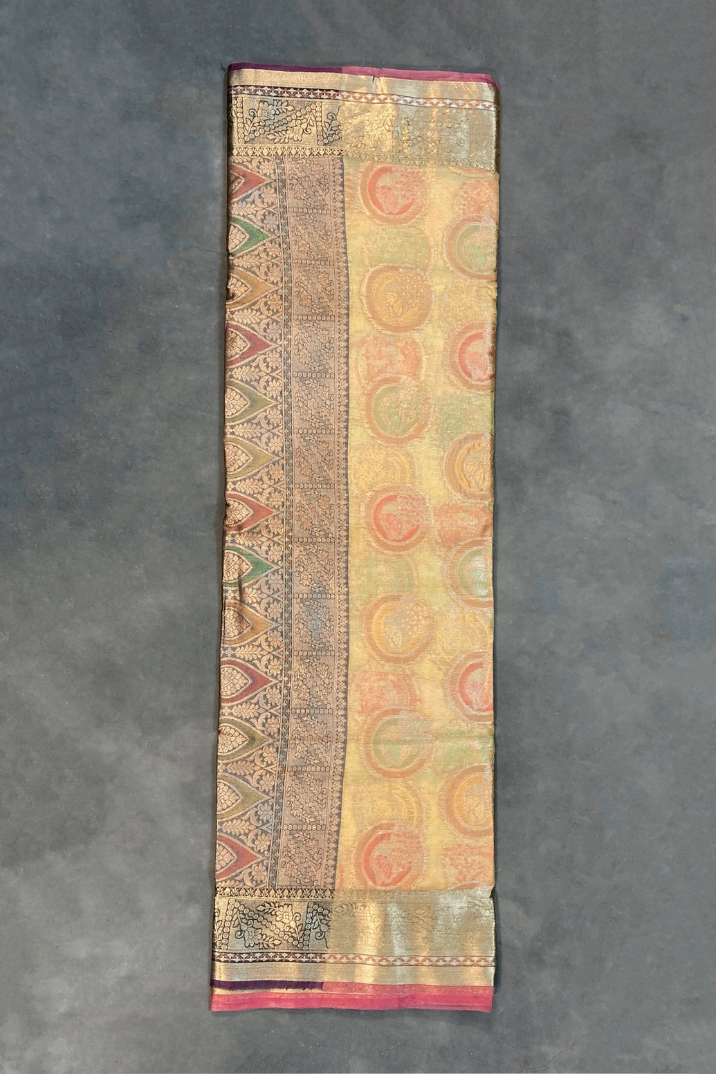 Green Cotton Oraganza Saree with Grand Pallu Zari Weaving and Designer Border, Includes Blouse