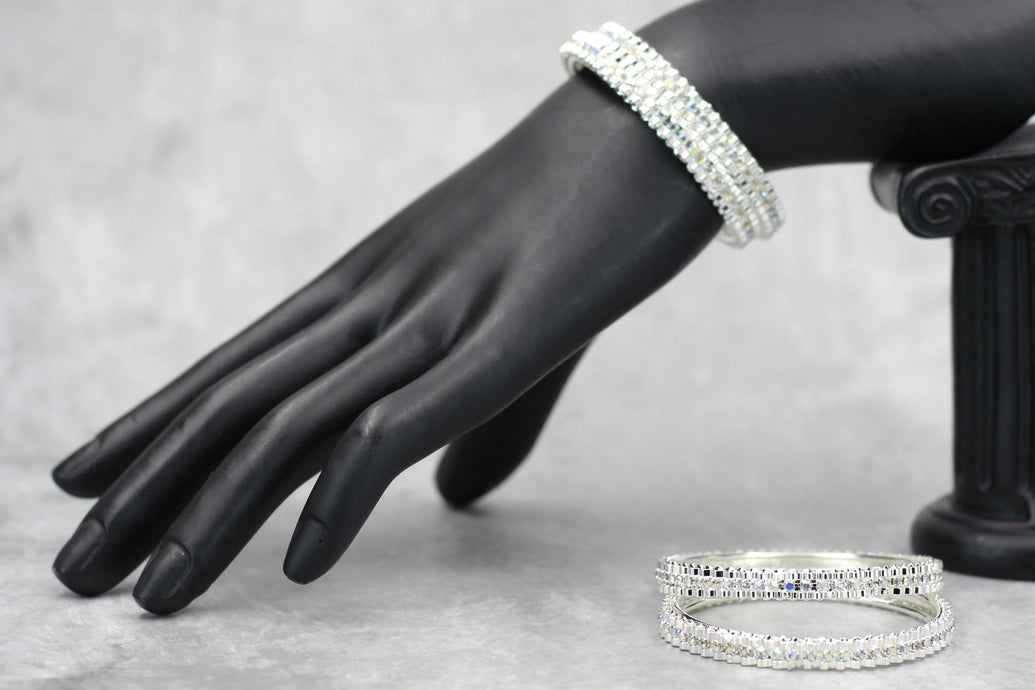 Silver-tone Crystal Bangles for Kids - Perfect for Special Occasions
