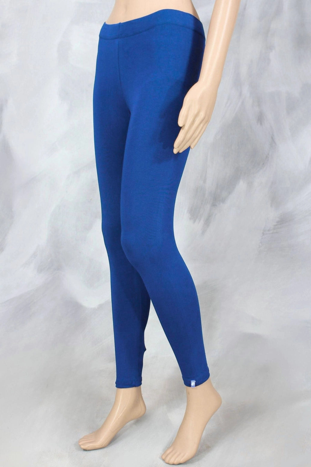 Women’s Bright Royal Blue Ankle Length 4-Way Lycra Leggings with Silicon Wash Finish