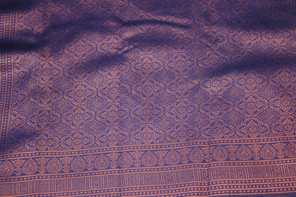 Green Kubera Pattu Semi Silk Saree with Big Peacock Motif & Big Zari Border, Includes Blouse