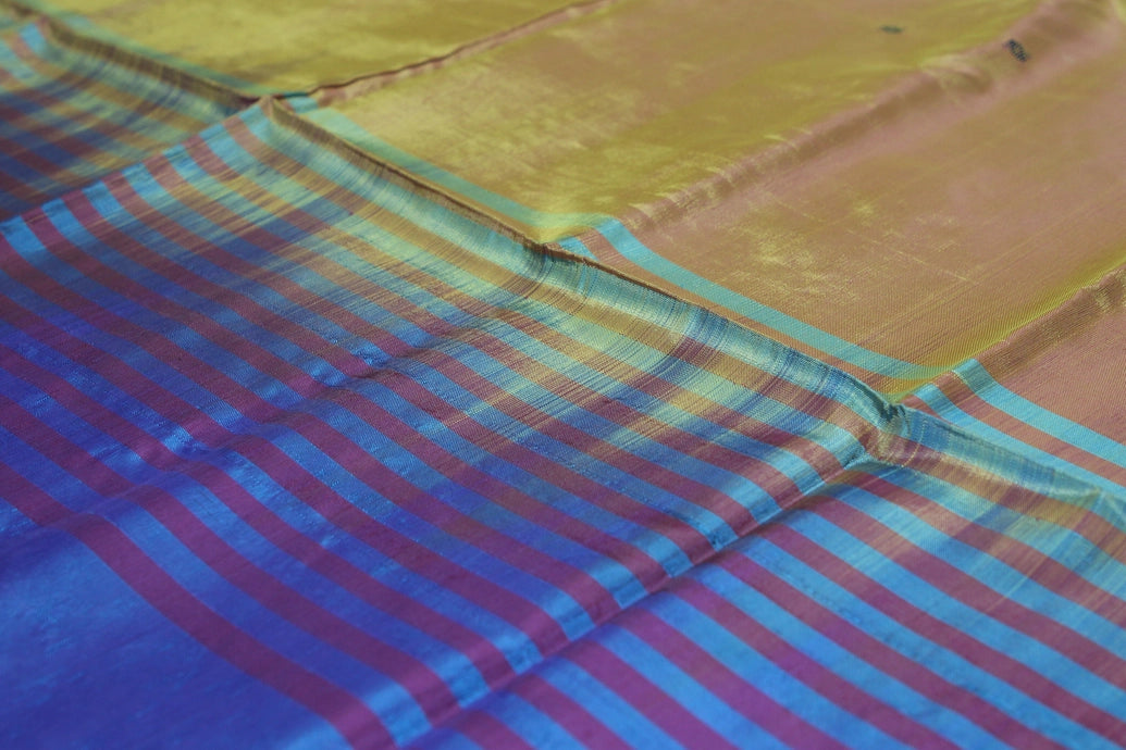 Banana Pith (Vaazhai Naar) Borderless Saree - Light Mehendi Green with Small Butta & Tassels