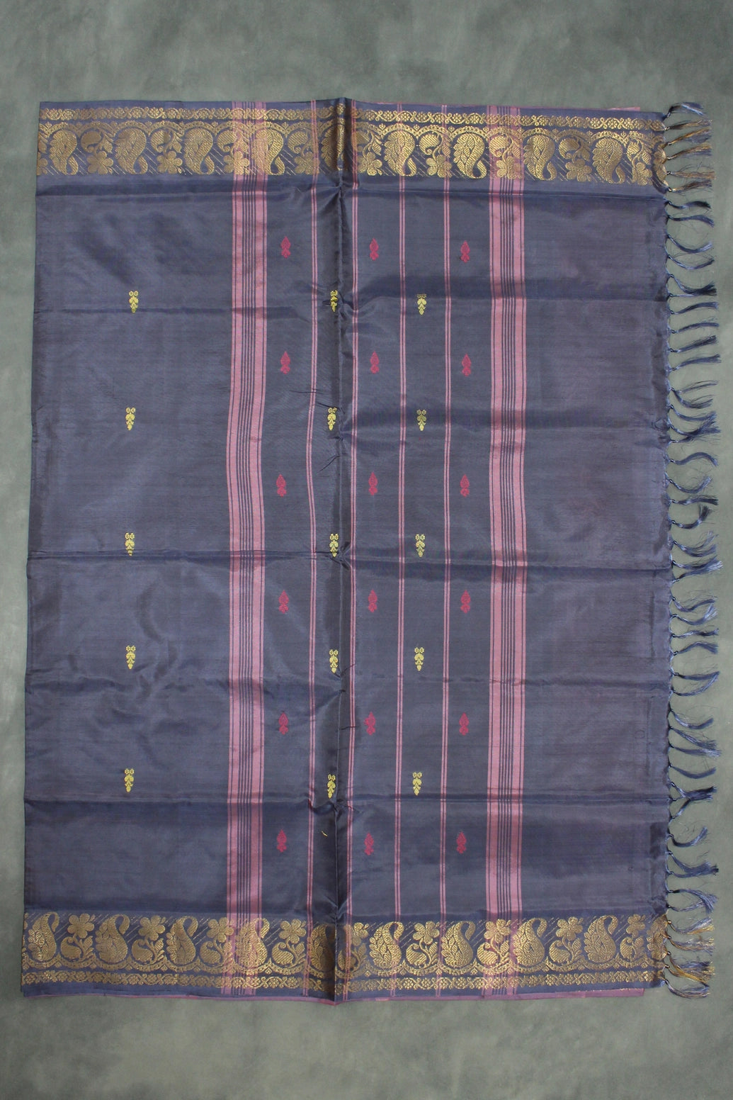 Vaazhai Naar (Banana Pith) Saree with Traditional Zari Border and Small Butta