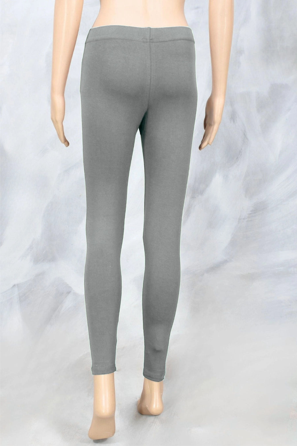 Light Steel Grey Ankle Leggings for Women, 4-Way Lycra Stretch, Smooth Finish, Belt Style