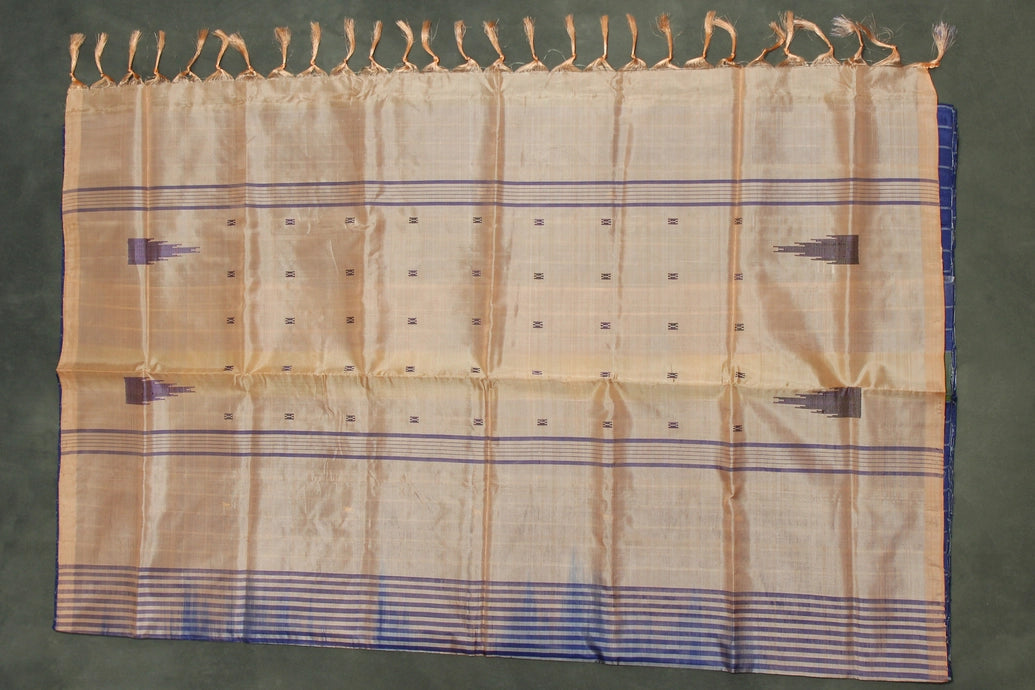 Peach Vaazhai Naar (Banana Pith) Borderless Saree with Small Butta and Full Body Design