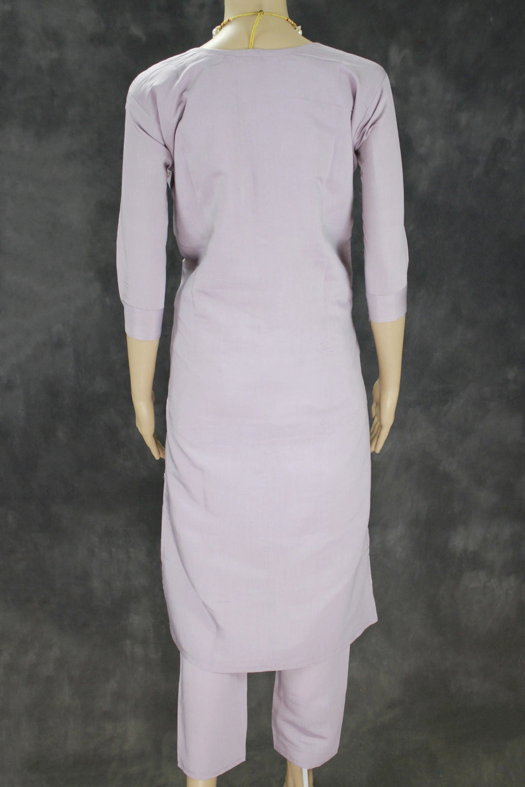 Lavender Roman Silk 3 Piece Set with Organza Dupatta
