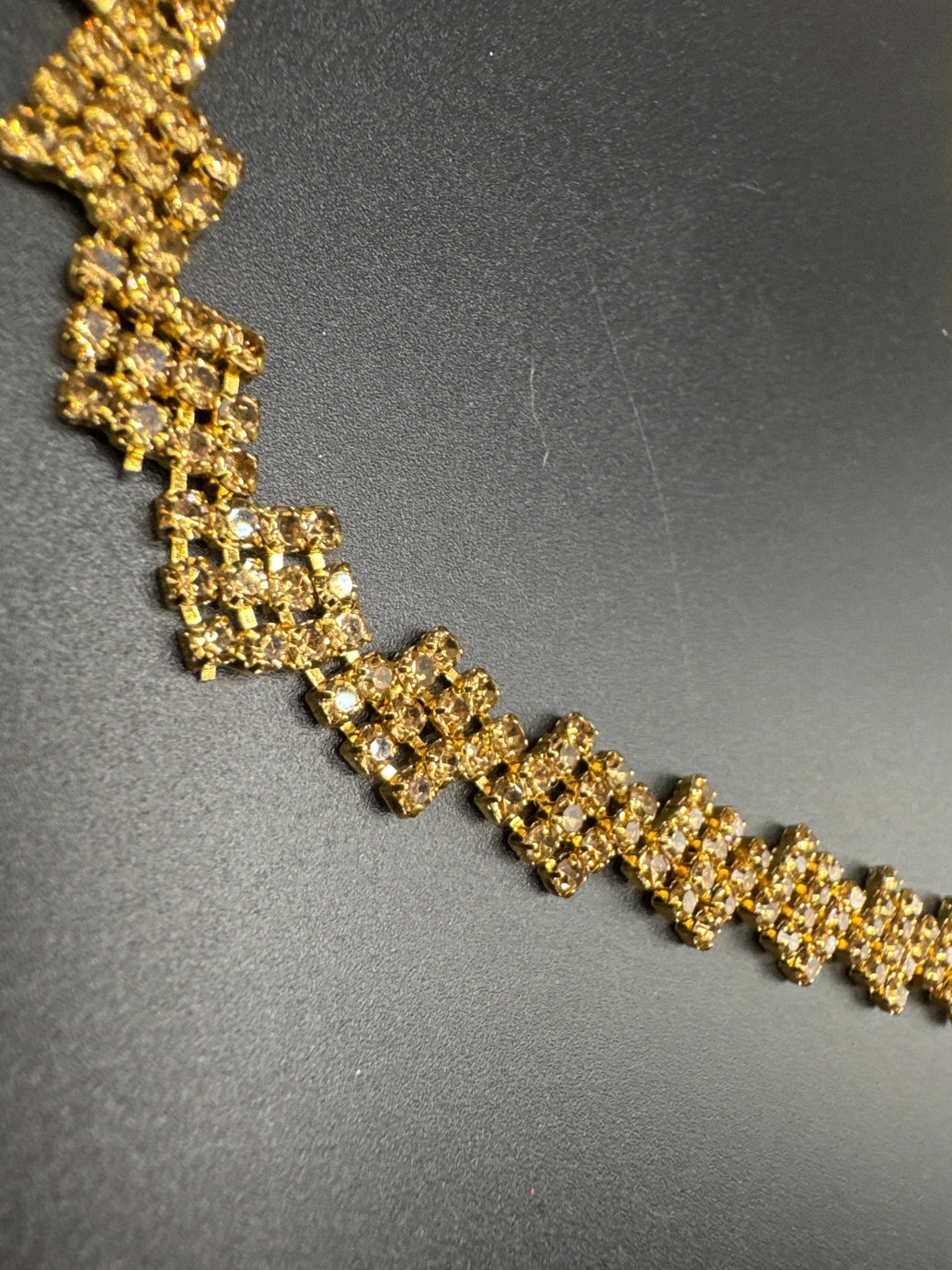Gold-Tone Zigzag Crystal-Studded Hip Chain - Adjustable Waist Belt for Ethnic Wear Jewelry JCS Fashions