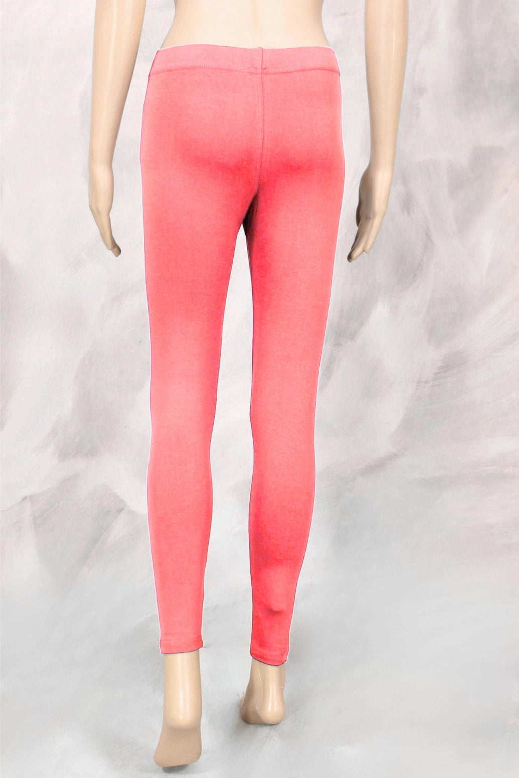 Peach Ankle Length 4 Way Lycra Leggings for Women, Smooth Silicon-Wash Finish, Belt Style